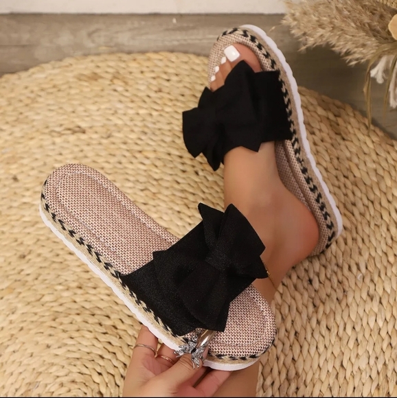 Bow Open Toe Platform Sandals - Picture 1 of 4